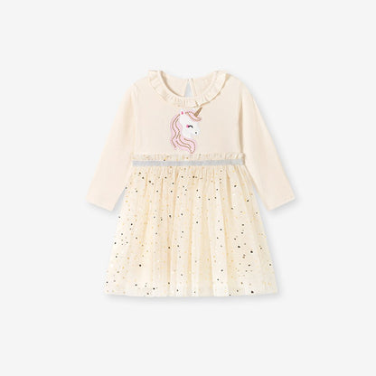 Baby Kids Girls Cartoon and Hearts Pattern Dress
