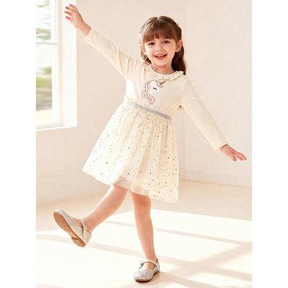 Baby Kids Girls Cartoon and Hearts Pattern Dress