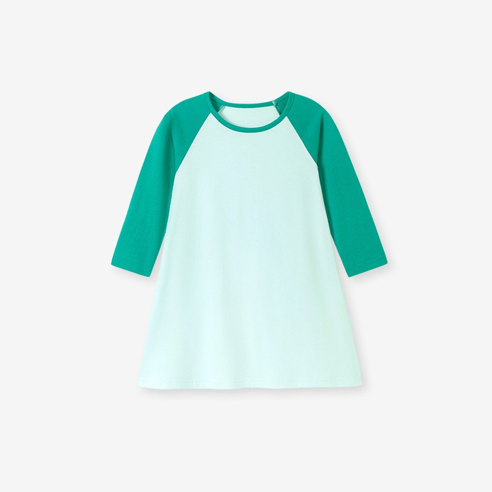 Baby Kids Girls Color Patchwork Long Sleeves Dress