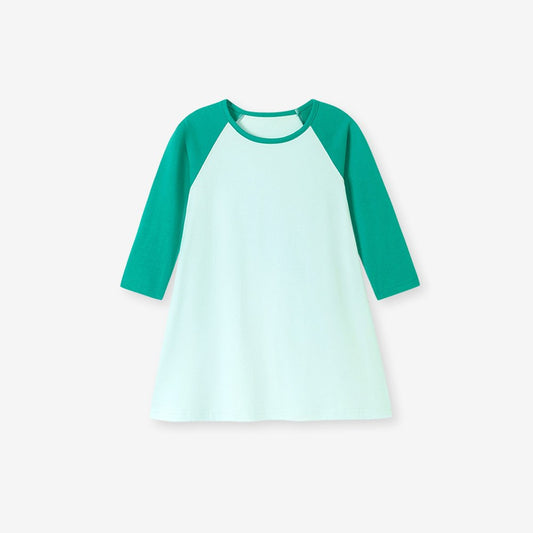 Baby Kids Girls Color Patchwork Long Sleeves Dress