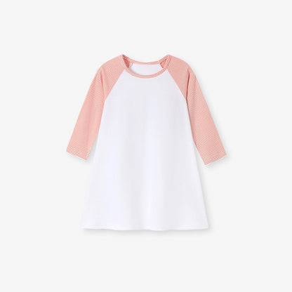Baby Kids Girls Color Patchwork Long Sleeves Dress