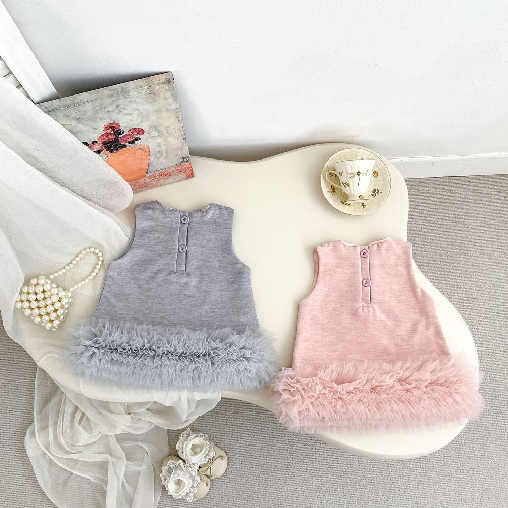 Baby Sleeveless Wear-Outside Puffy Tulle Dress