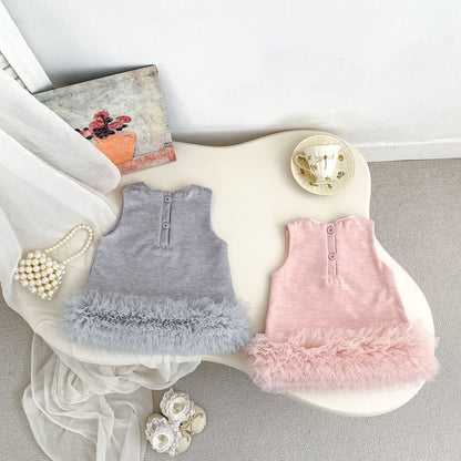 Baby Sleeveless Wear-Outside Puffy Tulle Dress