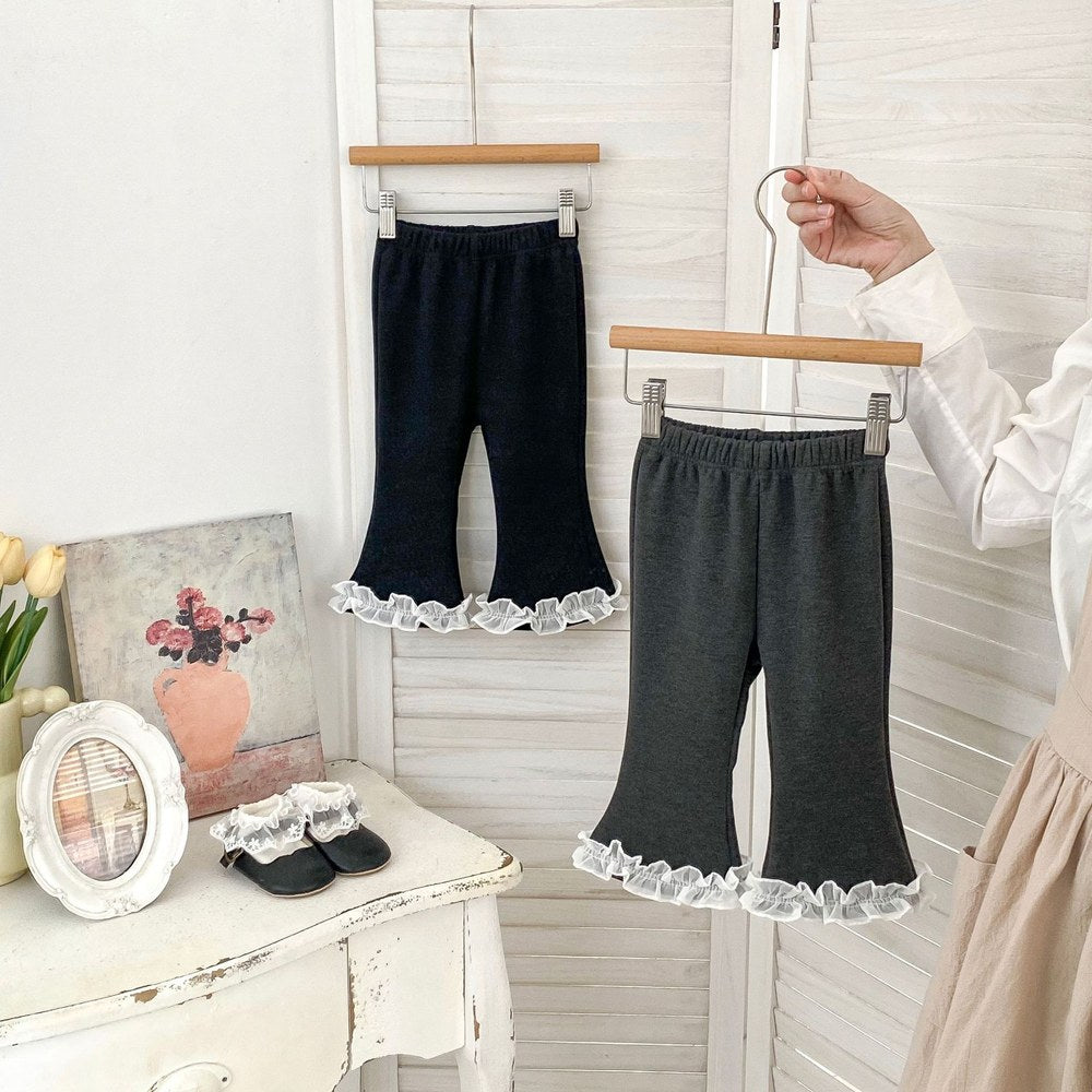 Baby Girls Lace Trim Cute Pants