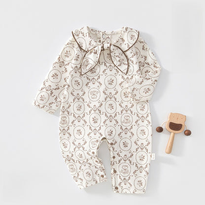 Baby Kids Unisex Long Sleeves Cartoon Pattern Rompers