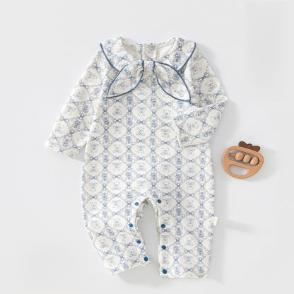 Baby Kids Unisex Long Sleeves Cartoon Pattern Rompers