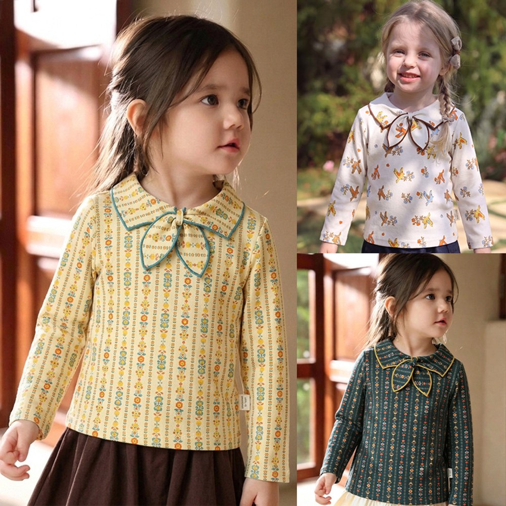 Baby Kids Girls Long Sleeves Floral Pattern Top