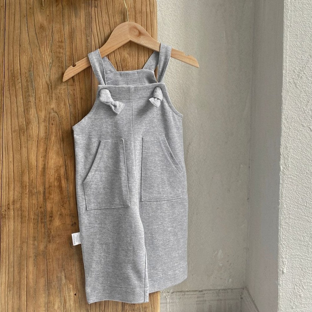 Baby Unisex Solid Color Sleeveless Romper Overalls