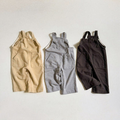 Baby Unisex Solid Color Sleeveless Romper Overalls