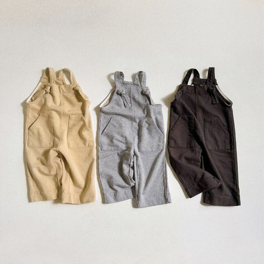 Baby Unisex Solid Color Sleeveless Romper Overalls