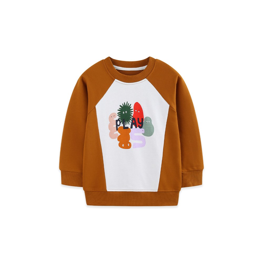 Kids Boys Cartoon Pattern Crew Neck Long Sleeves Sweatshirt