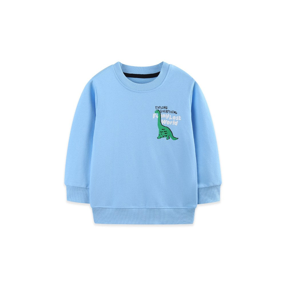 Kids Boys Animals Cartoon Pattern Crew Neck Long Sleeves Sweatshirt