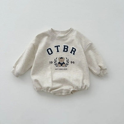 Baby Kids Long Sleeves Letters and Cartoon Pattern Bodysuit
