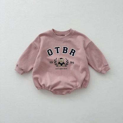 Baby Kids Long Sleeves Letters and Cartoon Pattern Bodysuit