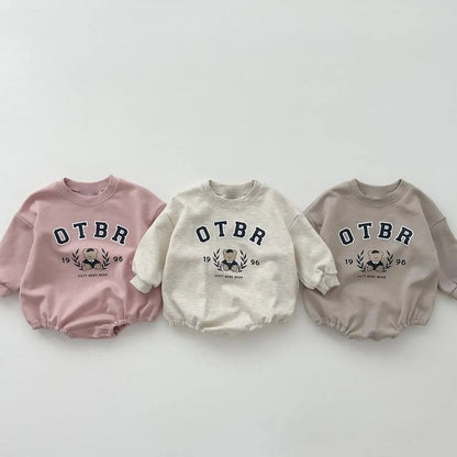 Baby Kids Long Sleeves Letters and Cartoon Pattern Bodysuit