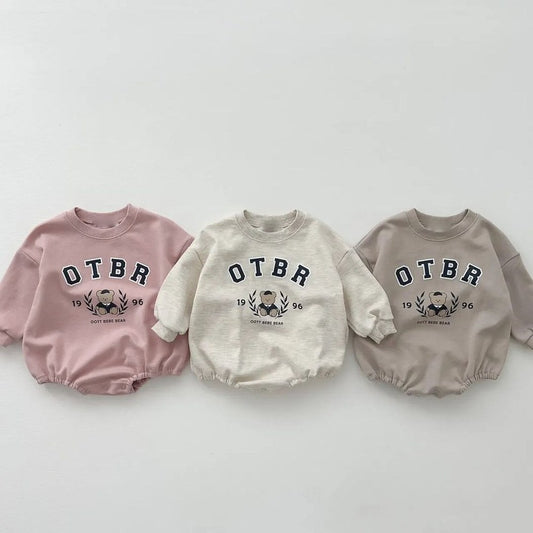 Baby Kids Long Sleeves Letters and Cartoon Pattern Bodysuit