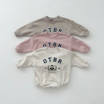 Baby Kids Long Sleeves Letters and Cartoon Pattern Bodysuit