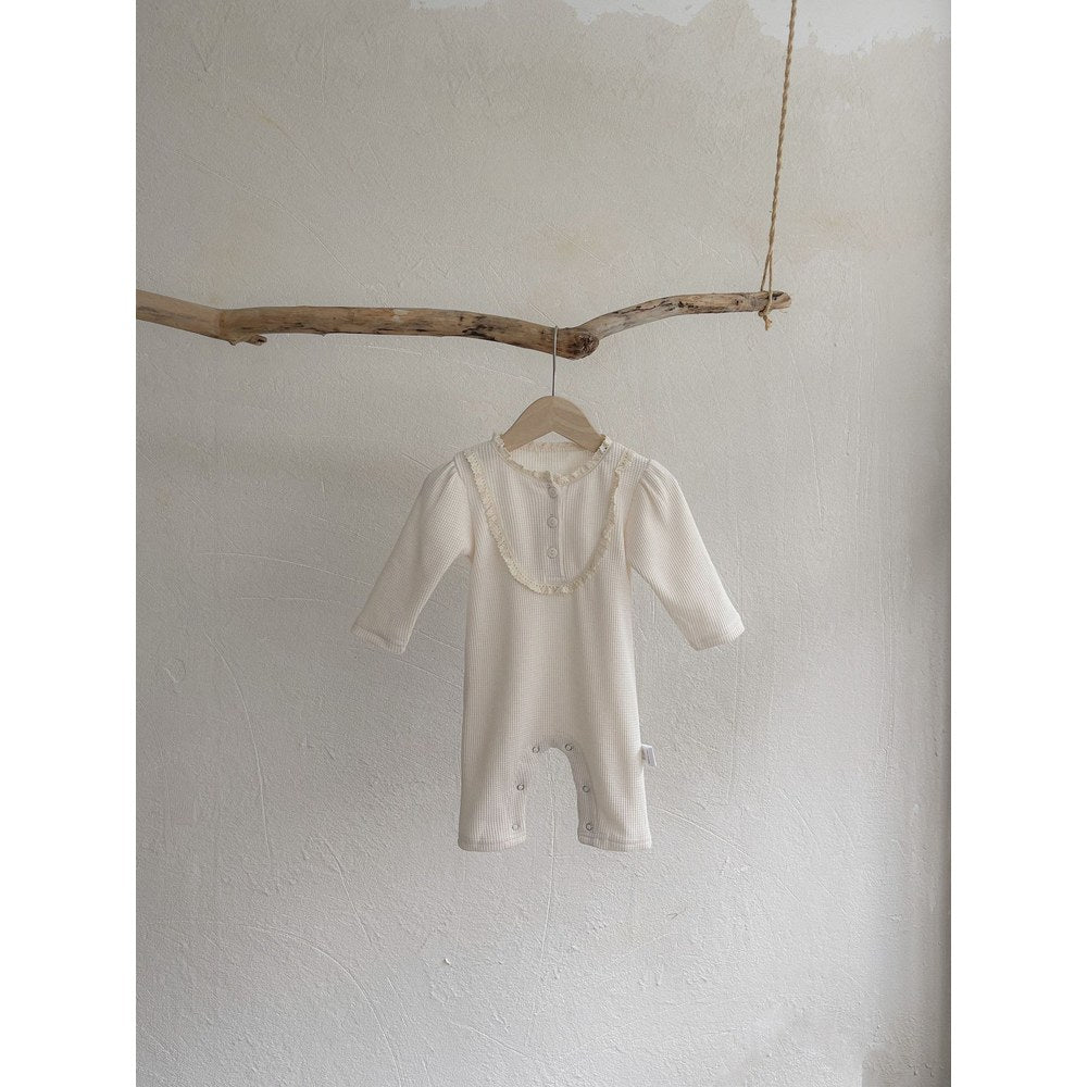 Baby Kids Long Sleeves Lace Trim Rompers