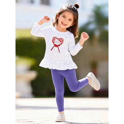 Baby Kids Girls Cartoon Pattern Long Sleeves Top and Pants 2-piece Clothing Set