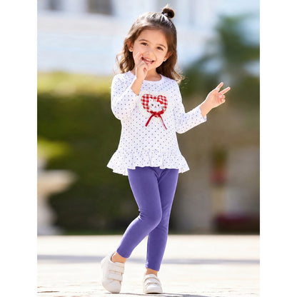 Baby Kids Girls Cartoon Pattern Long Sleeves Top and Pants 2-piece Clothing Set