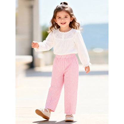 Plaid Pattern Pants for Girls