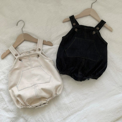 Baby Kids Plain Sleeveless Wear-Outside Bodysuit Vest