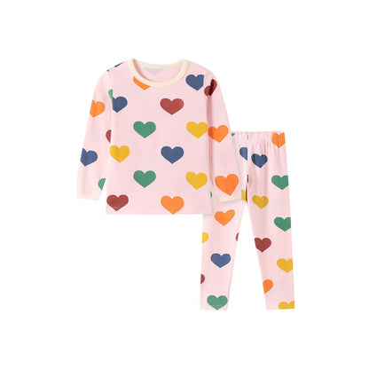 Baby Kids Girls Hearts Pattern Long Sleeves Top and Pants 2-piece Clothing Set