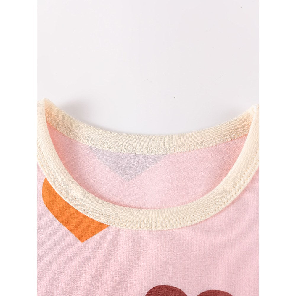 Baby Kids Girls Hearts Pattern Long Sleeves Top and Pants 2-piece Clothing Set