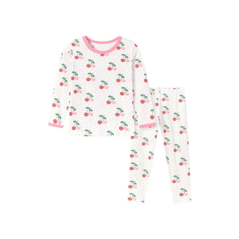 Baby Kids Girls Cherry Pattern Long Sleeves Top and Pants 2-piece Clothing Set