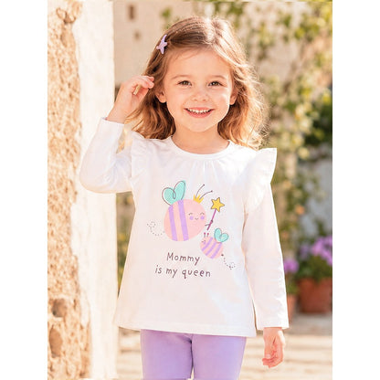 Baby Kids Girls Cartoon Pattern Long Sleeves Top