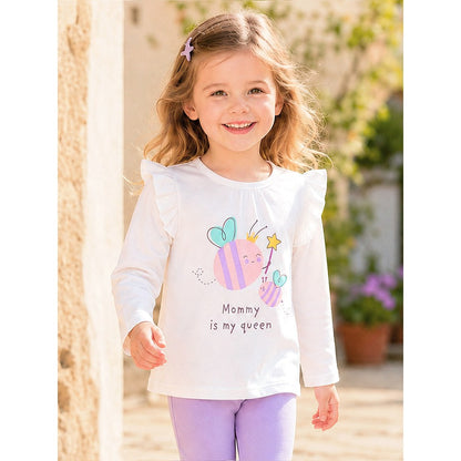 Baby Kids Girls Cartoon Pattern Long Sleeves Top