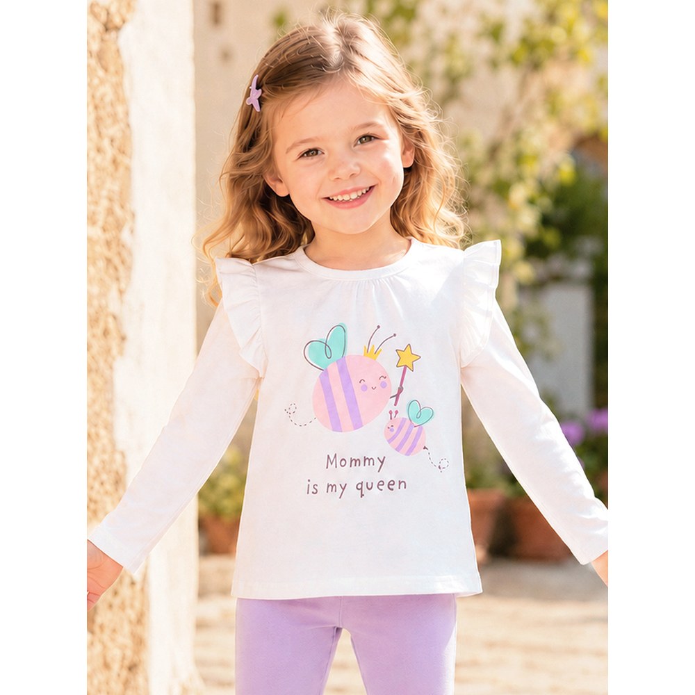 Baby Kids Girls Cartoon Pattern Long Sleeves Top