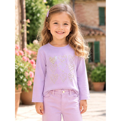 Baby Kids Girls Heart Pattern Long Sleeves Top