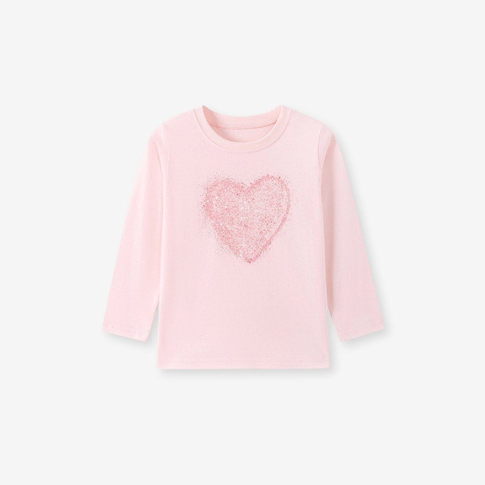 Baby Kids Girls Heart Pattern Long Sleeves Top