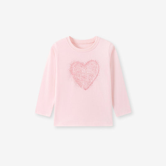 Baby Kids Girls Heart Pattern Long Sleeves Top