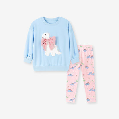Baby Kids Girls Cartoon Pattern Long Sleeves Sweatshirt and Pants 2-piece Clothing Set