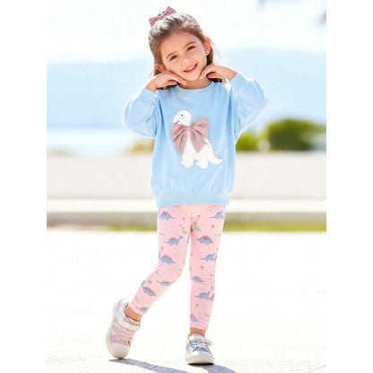 Baby Kids Girls Cartoon Pattern Long Sleeves Sweatshirt and Pants 2-piece Clothing Set