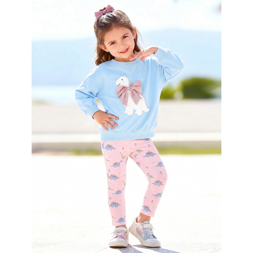 Baby Kids Girls Cartoon Pattern Long Sleeves Sweatshirt and Pants 2-piece Clothing Set