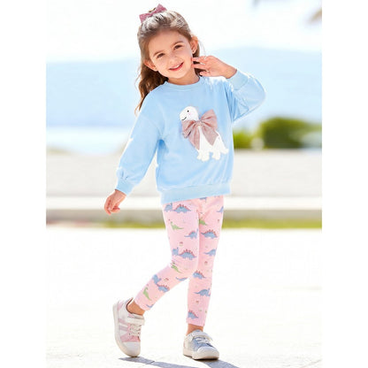 Baby Kids Girls Cartoon Pattern Long Sleeves Sweatshirt and Pants 2-piece Clothing Set