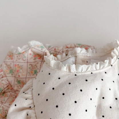Girls Polka Dot Thick Quilted Dress