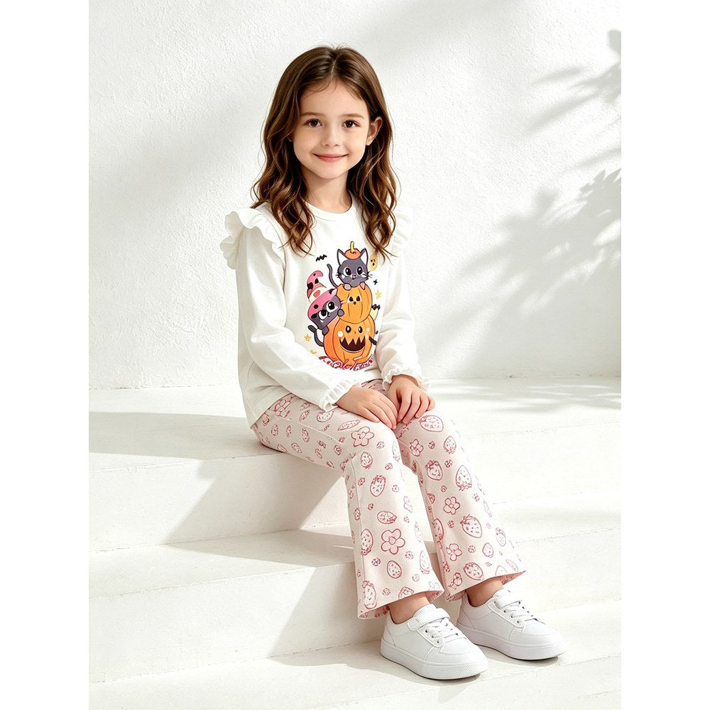 Fruits and Flowers Pattern Pants for Girls