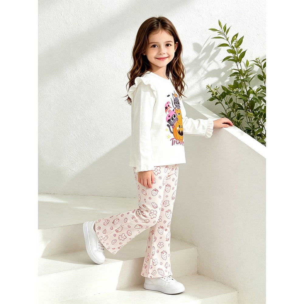 Fruits and Flowers Pattern Pants for Girls