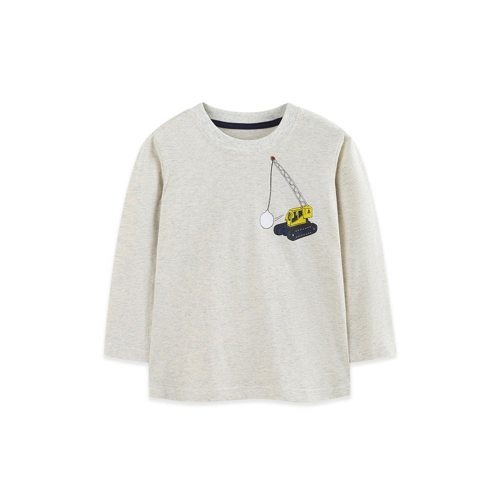 Kids Boys Cartoon Pattern Crew Neck Long Sleeves Top