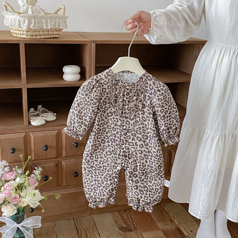 Baby Girls Leopard Long Sleeves Romper