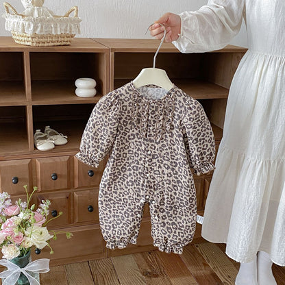 Baby Girls Leopard Long Sleeves Romper