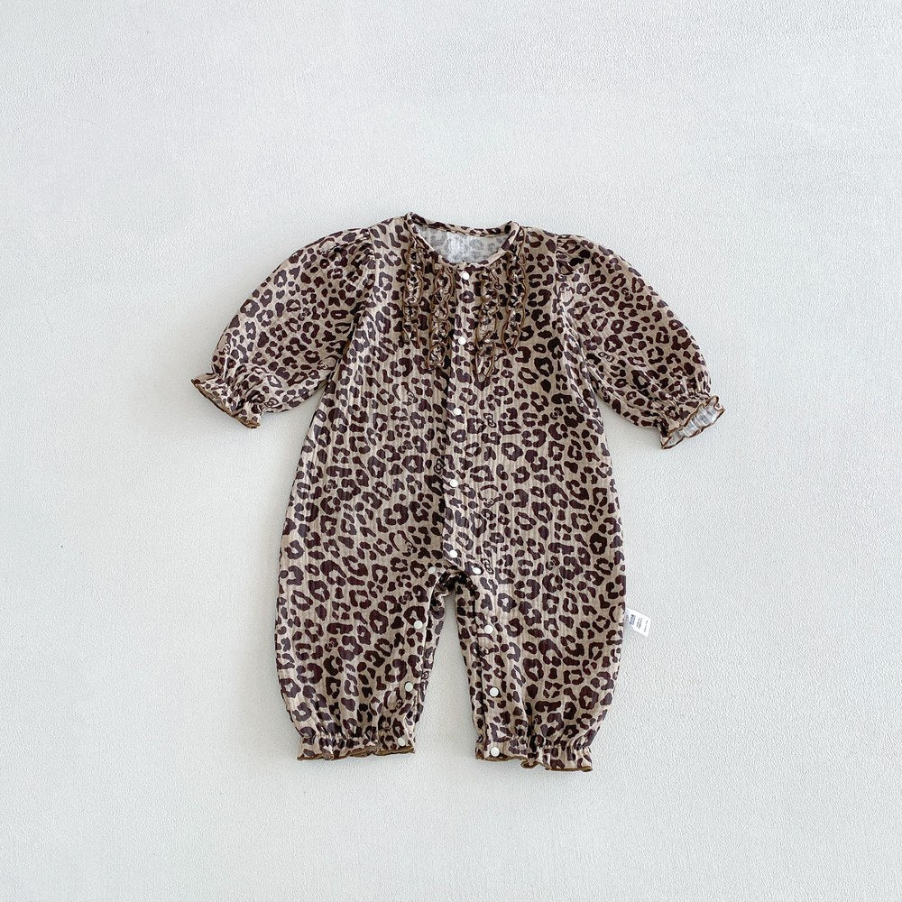 Baby Girls Leopard Long Sleeves Romper