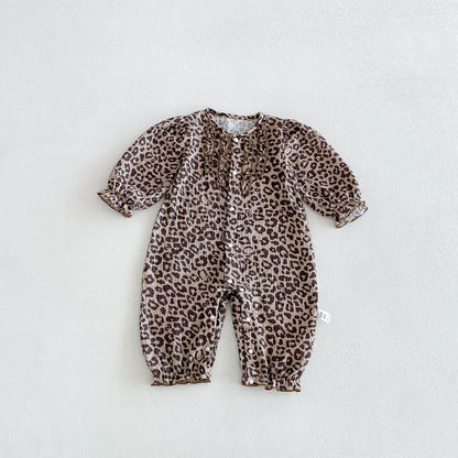 Baby Girls Leopard Long Sleeves Romper