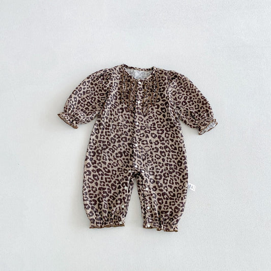 Baby Girls Leopard Long Sleeves Romper
