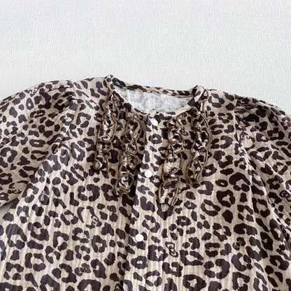 Baby Girls Leopard Long Sleeves Romper