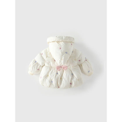 Girls' Butterfly-bows Decorated Stars Pattern Cotton-Padded Coat